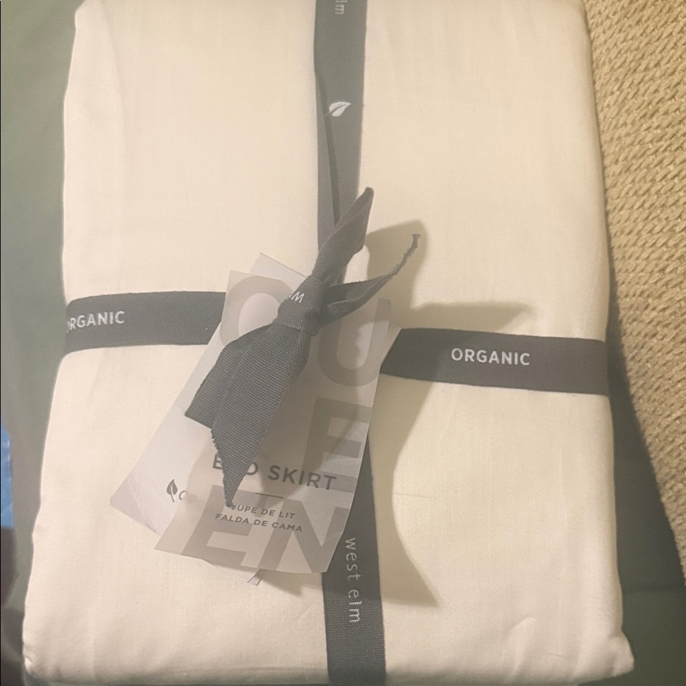 West Elm Organic White Bed Skirt